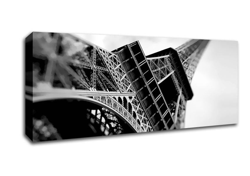 Picture of Paris Under The Eiffel Tower B n W Panoramic Canvas Wall Art