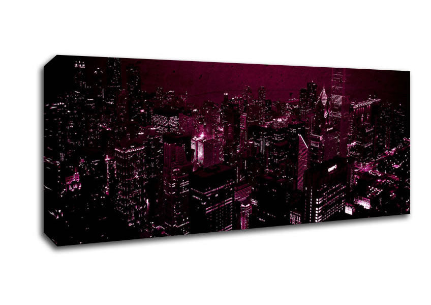 Picture of Purple City Panoramic Canvas Wall Art