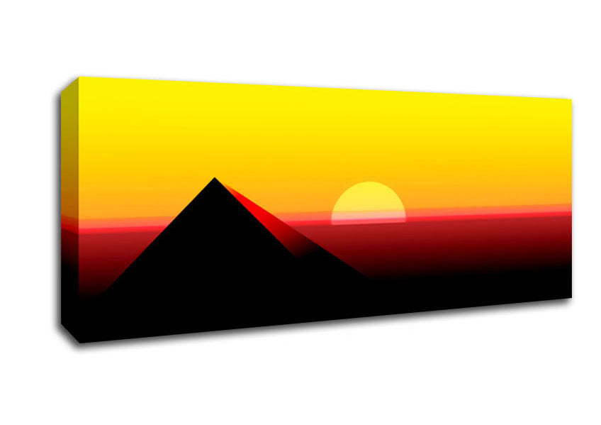 Picture of Pyramid Sunset Panoramic Canvas Wall Art