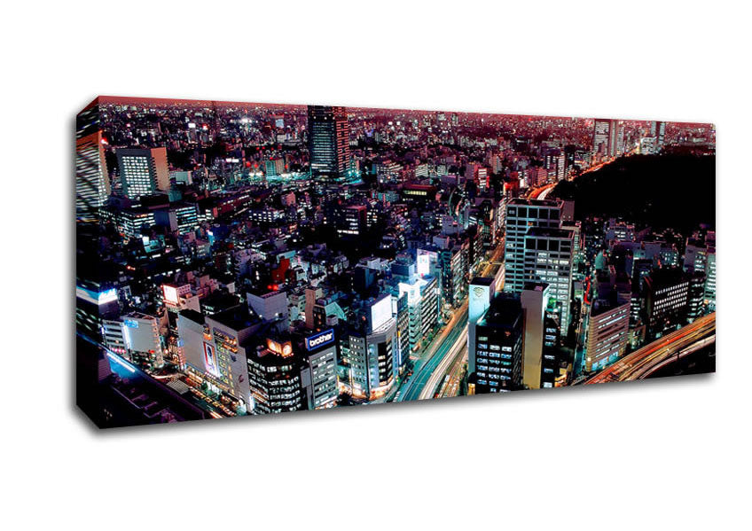 Picture of Rush Hour Through The City Panoramic Canvas Wall Art