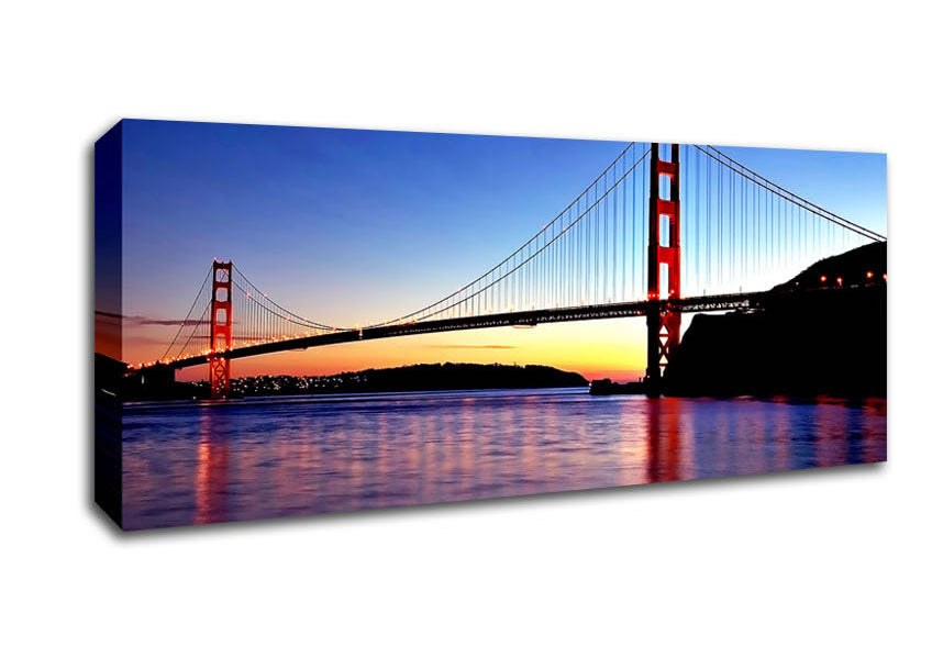 Picture of San Francisco Golden Gate Bridge Sunrise Panoramic Canvas Wall Art