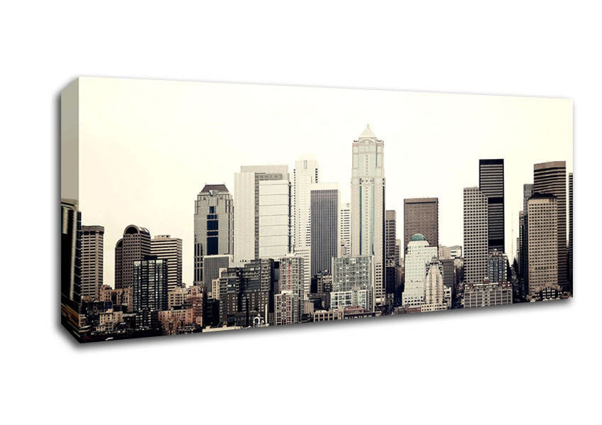 Picture of Seattle As Seen From Elliot Bay Panoramic Canvas Wall Art