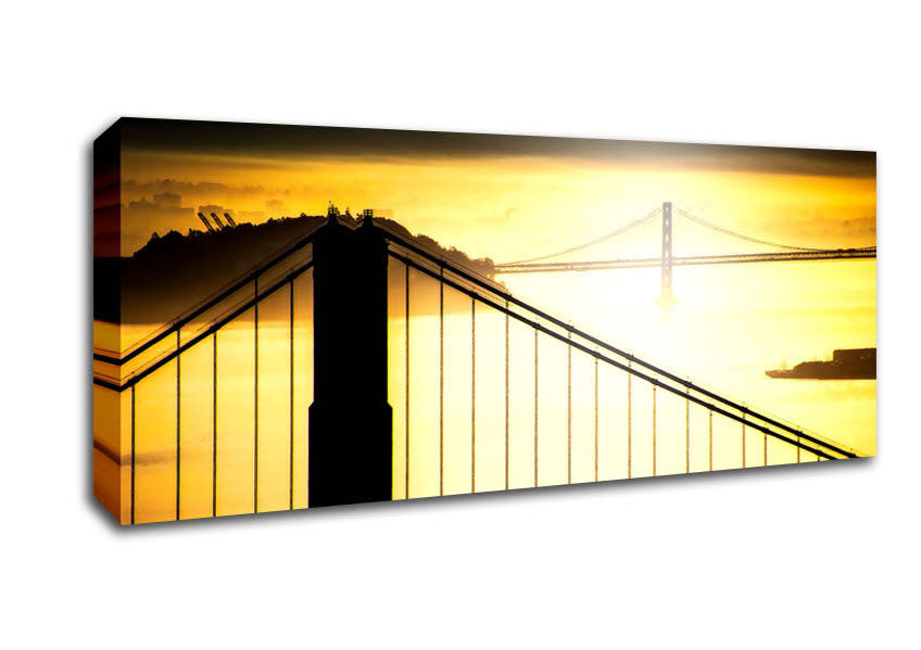 Picture of Sunrise Over San Francisco Bay Panoramic Canvas Wall Art