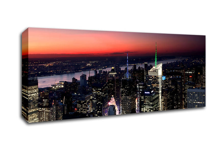 Picture of Sunset Over New Jersey Panoramic Canvas Wall Art