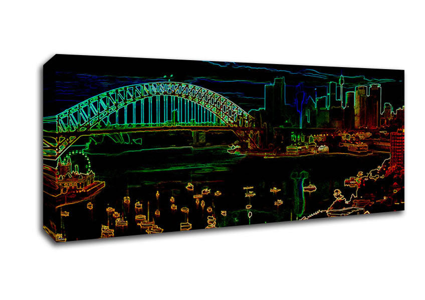 Picture of Sydney Australia Psychedelic Panoramic Canvas Wall Art