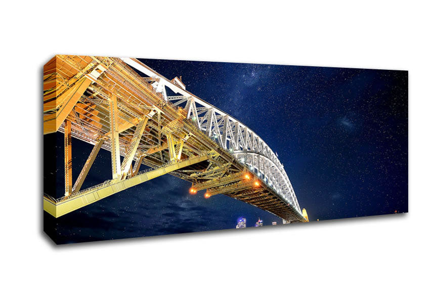 Picture of Sydney Bridge Nights Panoramic Canvas Wall Art