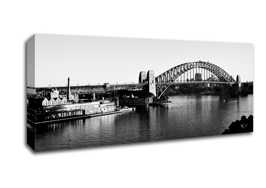 Picture of Sydney Harbour Bridge B n W Panoramic Canvas Wall Art