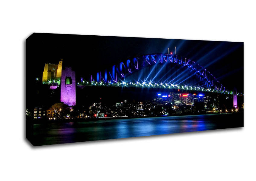 Picture of Sydney Harbour Bridge Blue Light Panoramic Canvas Wall Art
