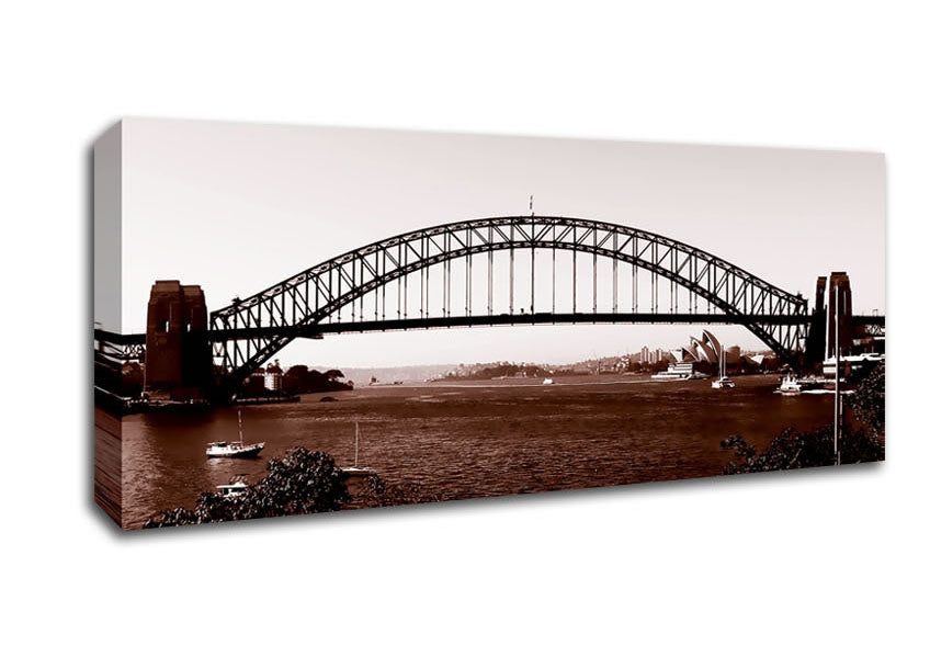 Picture of Sydney Harbour Bridge Brown Panoramic Canvas Wall Art