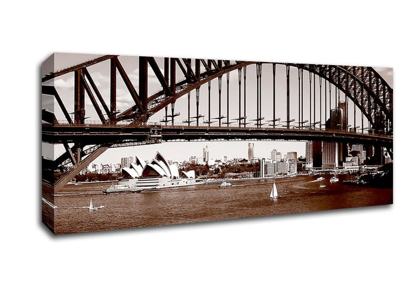 Picture of Sydney Harbour Bridge Brown Waters Panoramic Canvas Wall Art