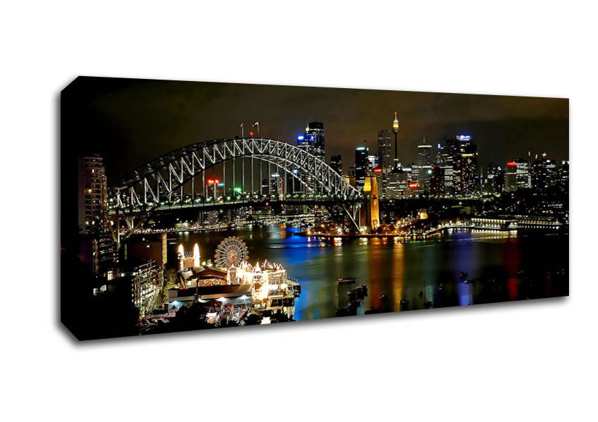 Picture of Sydney Harbour Bridge Evening Glow Panoramic Canvas Wall Art