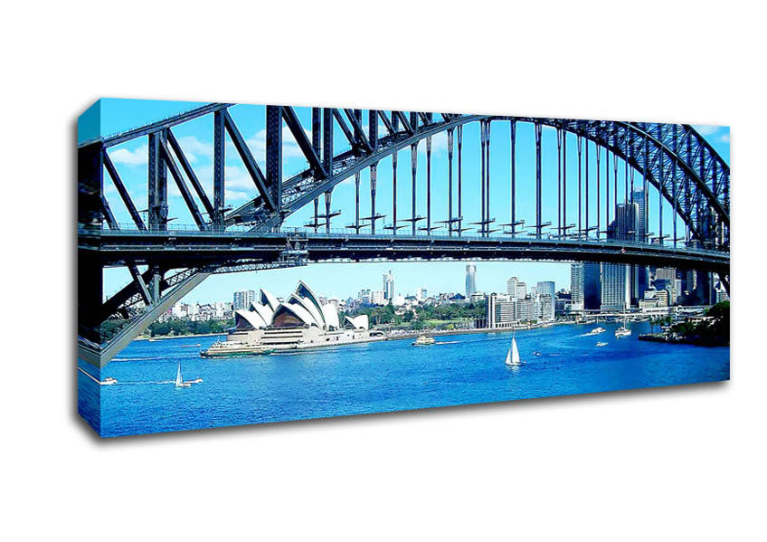 Picture of Sydney Harbour Bridge Opera House View Colour Panoramic Canvas Wall Art