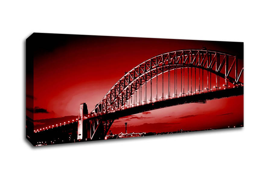 Picture of Sydney Harbour Bridge Red Panoramic Canvas Wall Art