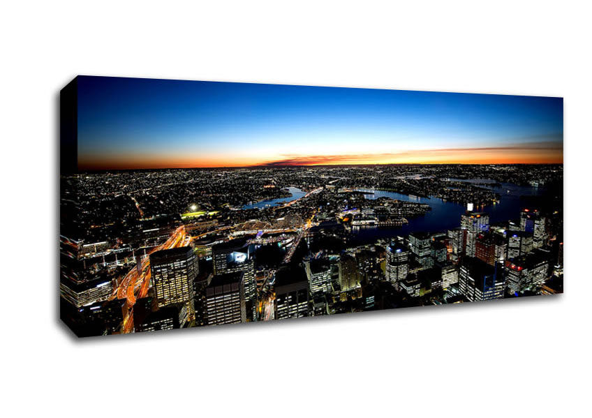 Picture of Sydney Night Lights Panoramic Canvas Wall Art