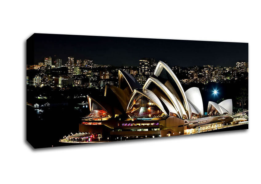 Picture of Sydney Opera House Lights Panoramic Canvas Wall Art