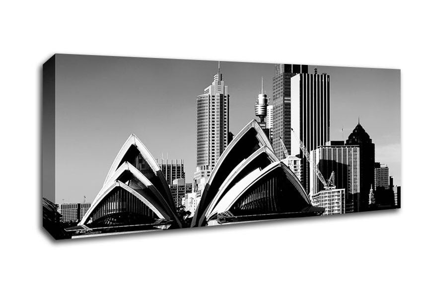 Picture of Sydney Opera House B n W Panoramic Canvas Wall Art