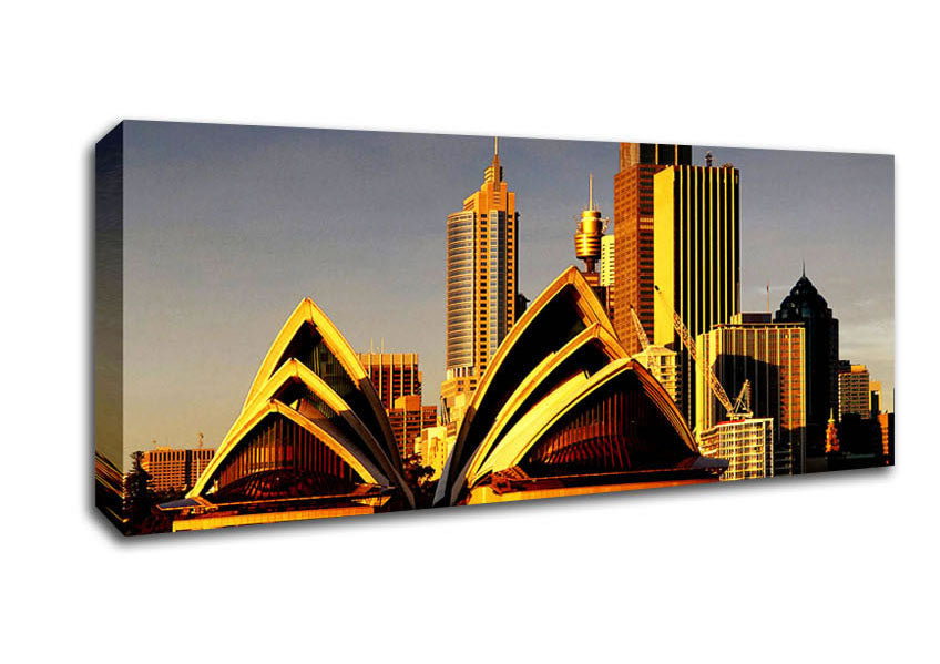 Picture of Sydney Opera House Golden Sunlight Panoramic Canvas Wall Art