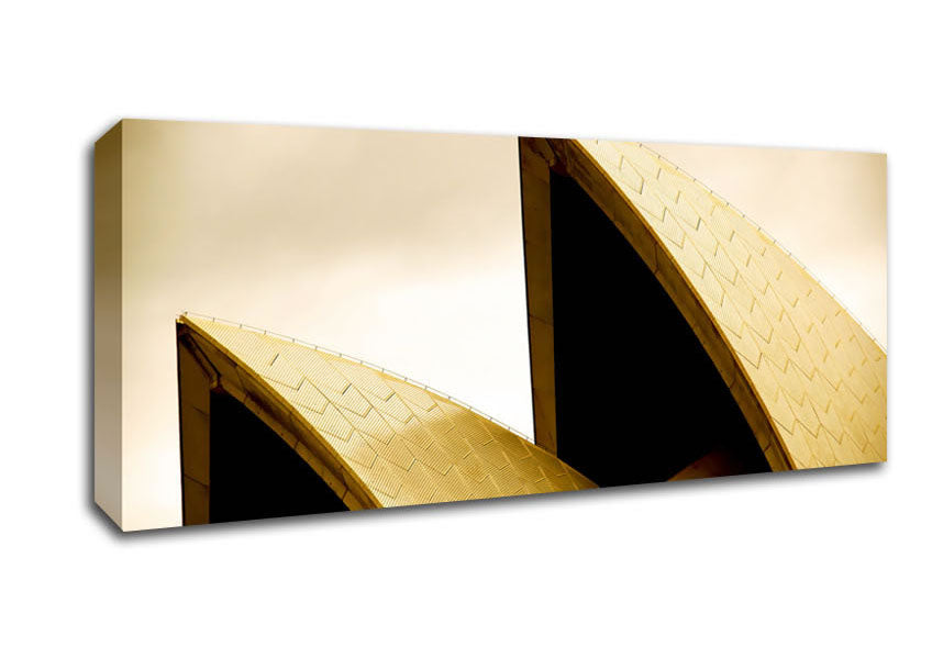 Picture of Sydney Opera House Peaks Sepia Panoramic Canvas Wall Art