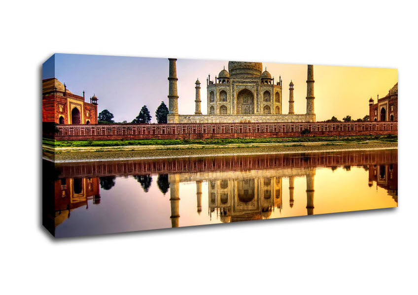 Picture of Taj Mahal India Panoramic Canvas Wall Art
