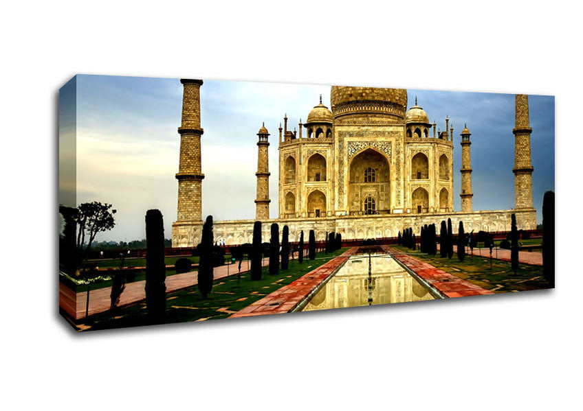 Picture of Taj Mahal India Reflections Panoramic Canvas Wall Art