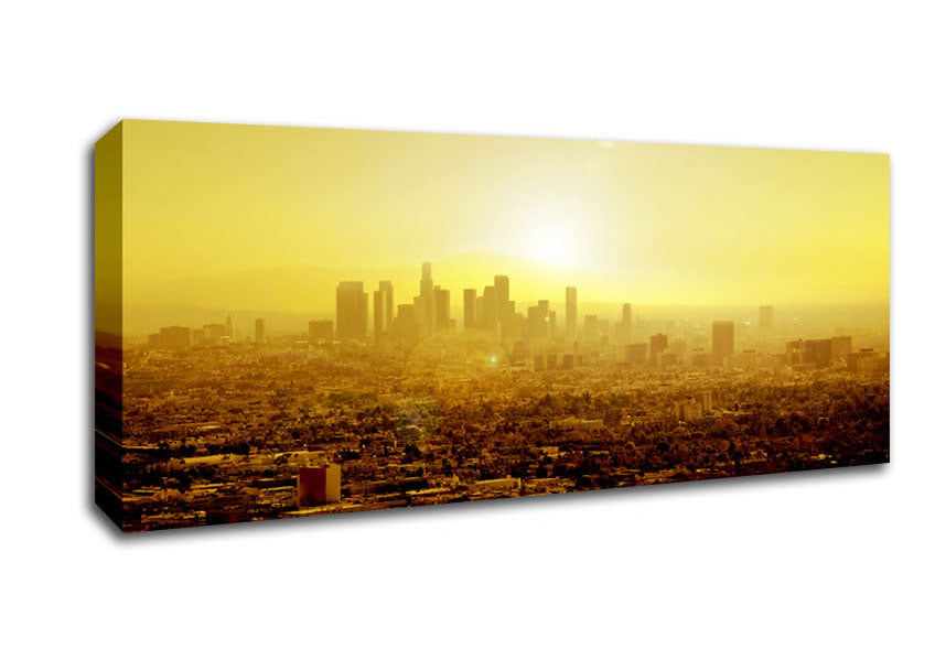 Picture of The City Of Golden Light Panoramic Canvas Wall Art