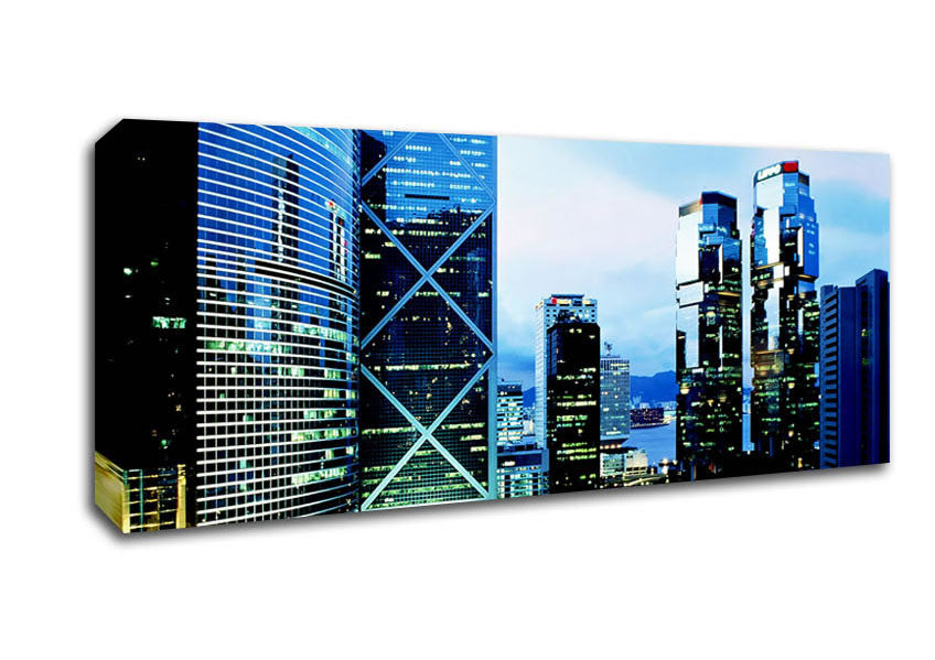 Picture of The Glistening Buildings Panoramic Canvas Wall Art