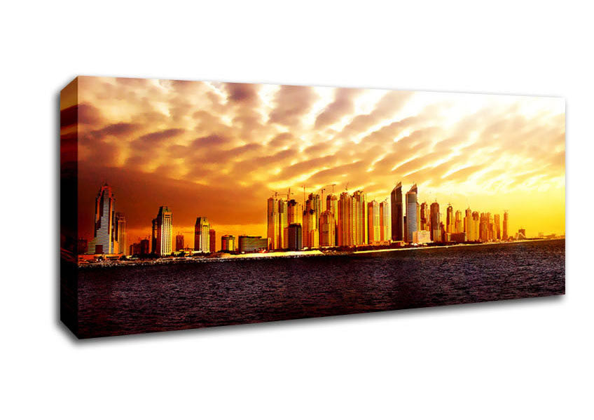 Picture of The Golden City Panoramic Canvas Wall Art