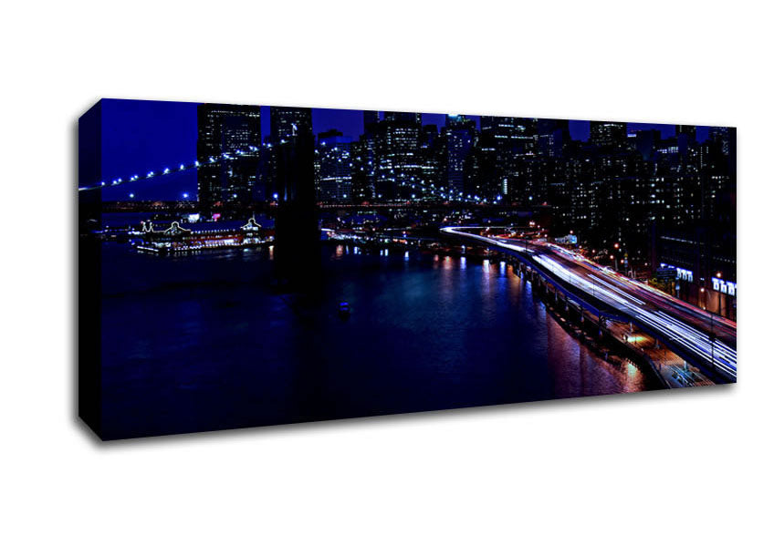 Picture of The Lights Of The Big City Panoramic Canvas Wall Art