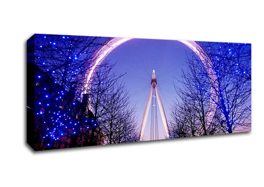 Picture of The London Eye At Dusk Panoramic Canvas Wall Art