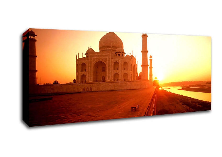 Picture of The Taj Mahal At Sunset India Panoramic Canvas Wall Art