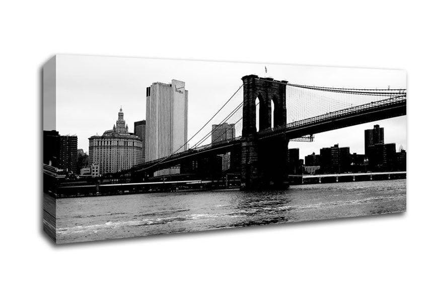 Picture of The View Of New York Under Brooklyn Bridge Panoramic Canvas Wall Art