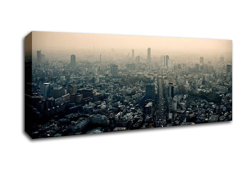 Picture of Tokyo Smog Panoramic Canvas Wall Art