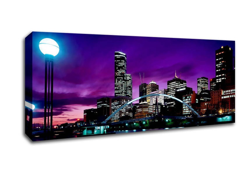 Picture of Toronto Purple Glow Panoramic Canvas Wall Art