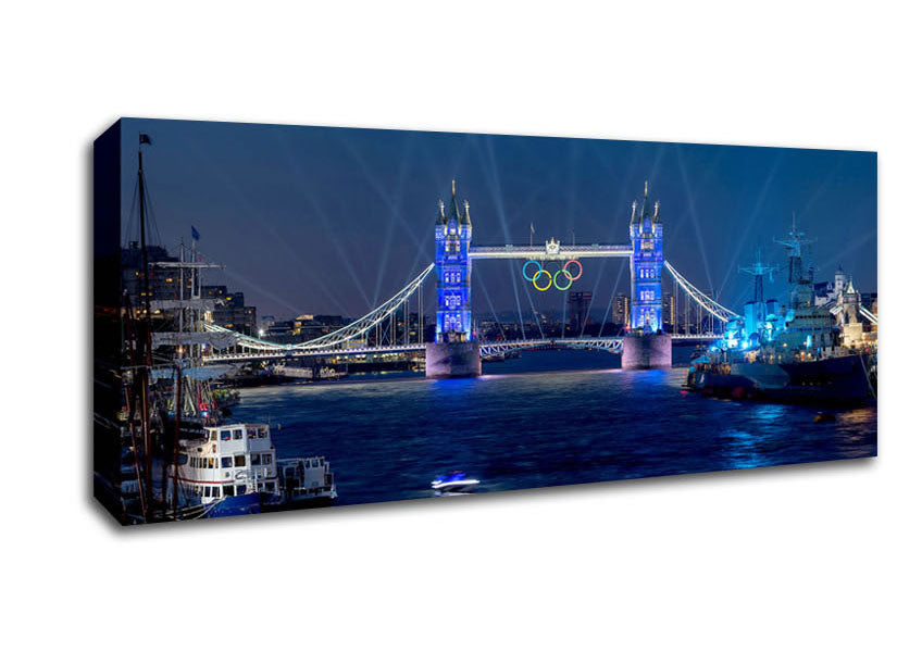 Picture of Tower Bridge Olympic Lighting London Panoramic Canvas Wall Art