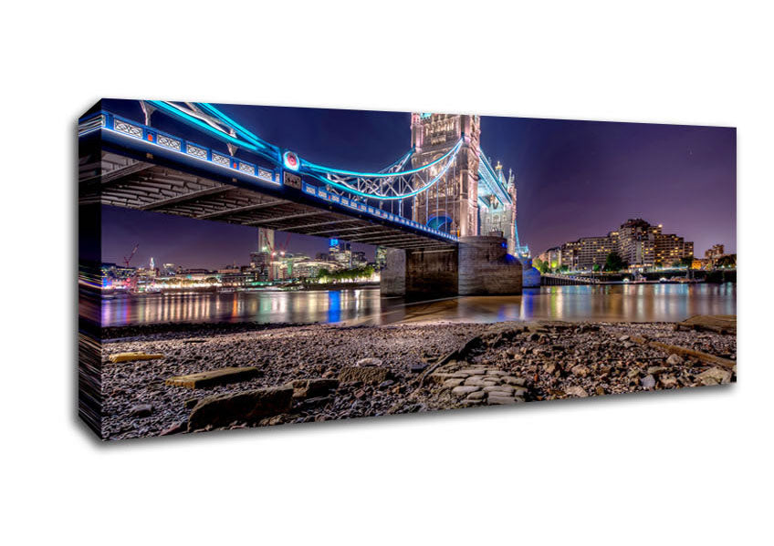Picture of Tower Bridge Waters Panoramic Canvas Wall Art