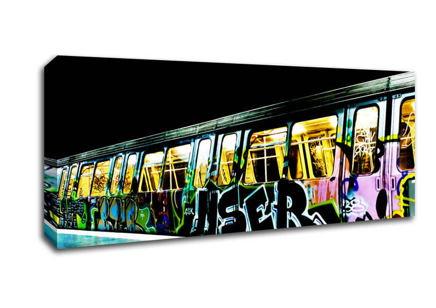Picture of Underground Graffiti Tube Panoramic Canvas Wall Art