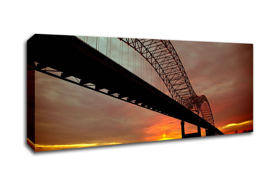 Picture of Up And Over The Mighty Mississippi Panoramic Canvas Wall Art