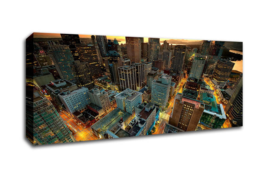 Picture of Vancouver Sunset Canada Panoramic Canvas Wall Art