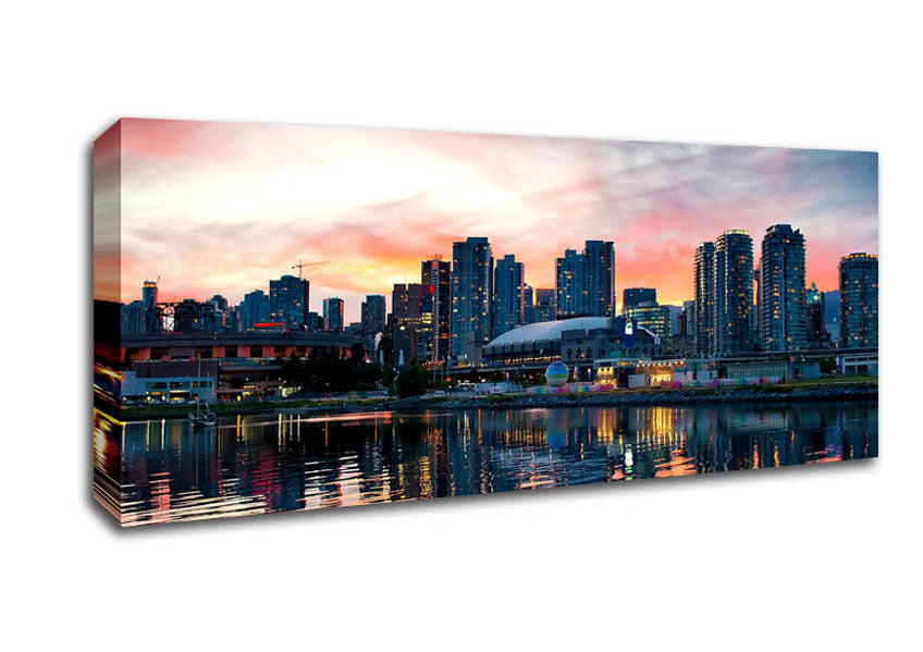 Picture of Vancouver Sunset Panoramic Canvas Wall Art
