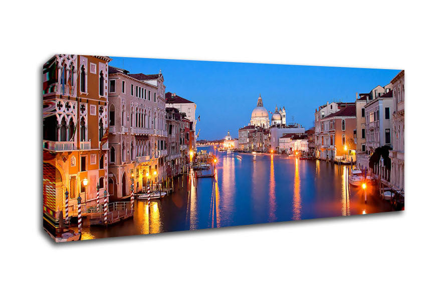 Picture of Venice At Night Panoramic Canvas Wall Art