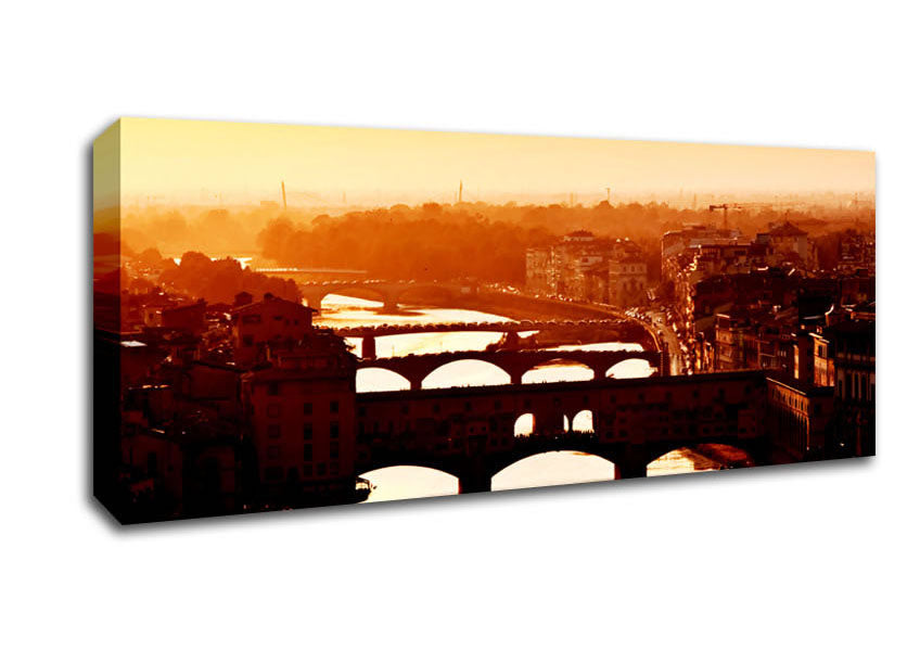 Picture of Venice City Of Bridges Morning Glow Panoramic Canvas Wall Art