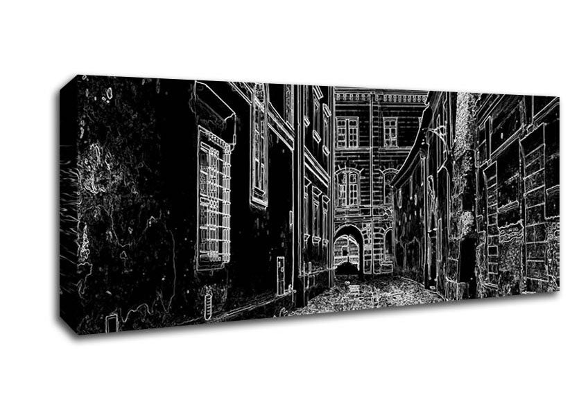 Picture of Venice City Streets Psychedelic Panoramic Canvas Wall Art