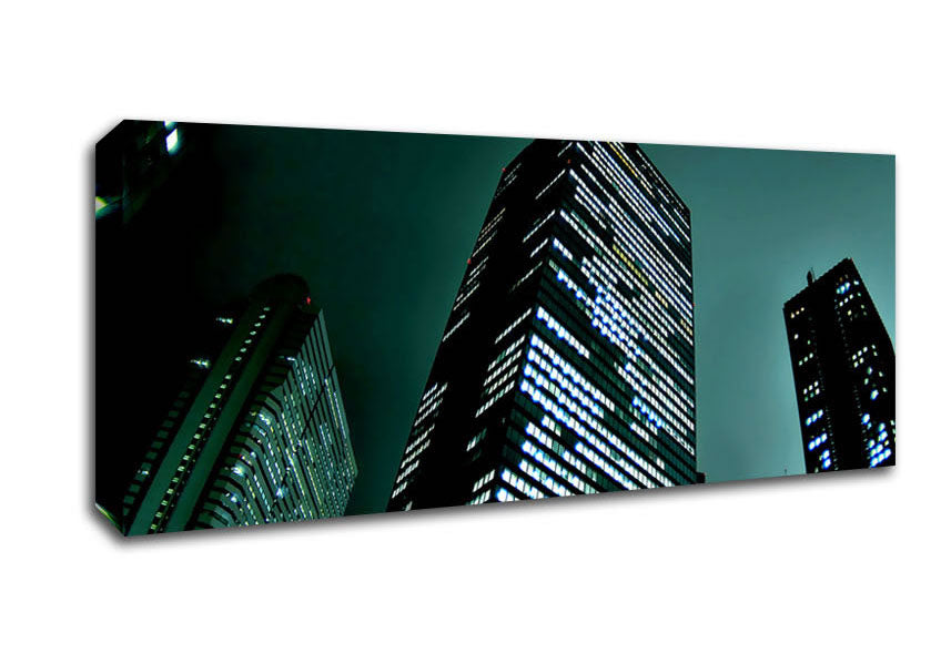Picture of Vertical Green Nights Panoramic Canvas Wall Art