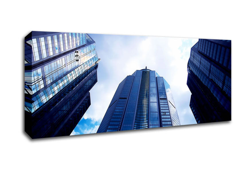 Picture of Window Cleaning Skyscrapers Panoramic Canvas Wall Art