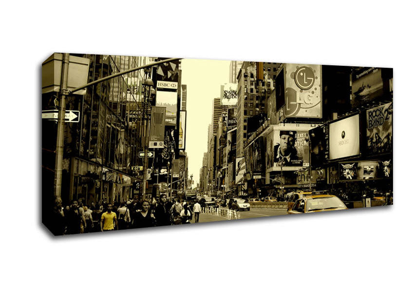 Picture of Yellow Taxi New York Panoramic Canvas Wall Art