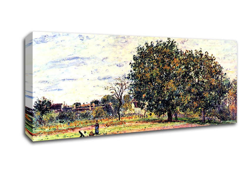 Picture of Sisley A Worker In The Field Panoramic Canvas Wall Art