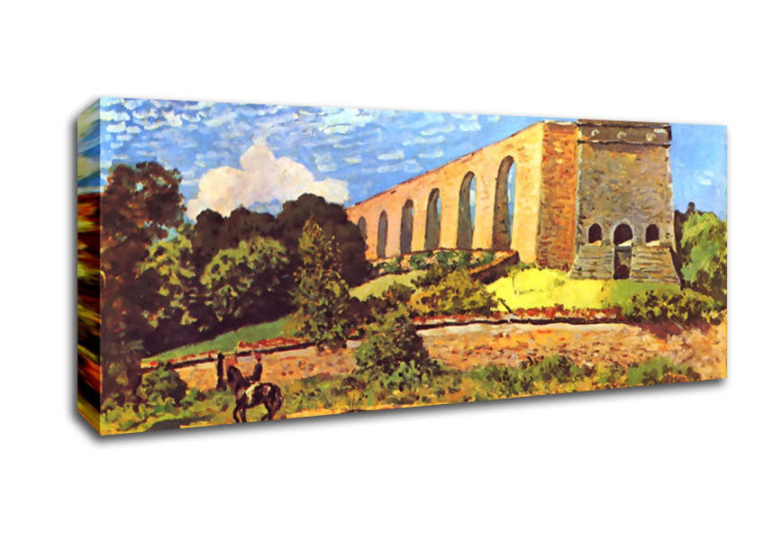Picture of Sisley Aqueduct In Port Marly Panoramic Canvas Wall Art