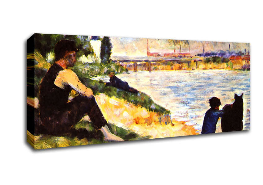 Picture of Seurat Boy With Horse Panoramic Canvas Wall Art