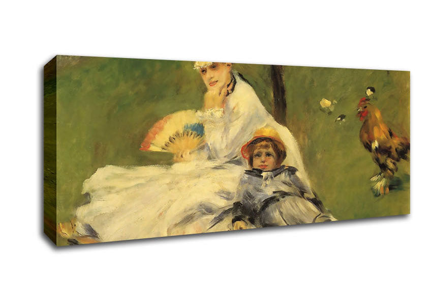 Picture of Renoir Camille Monet And Her Son Jean In The Garden Of Argenteuil Panoramic Canvas Wall Art