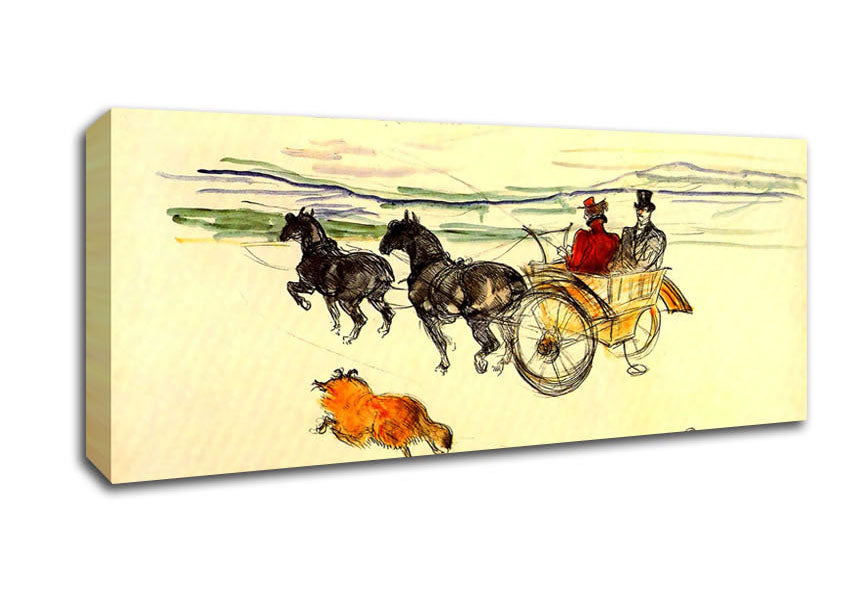 Picture of Toulouse Lautrec Carriage Panoramic Canvas Wall Art